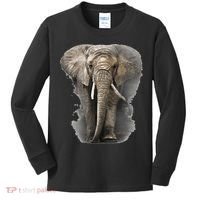 The Mountain African Elephant Kids Long Sleeve Shirt thumb 0
