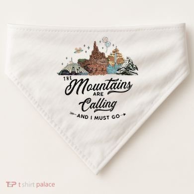 The Mountains Are Calling And I Must Go Rides Space Thunder Splash Adventure USA-Made Doggie Bandana