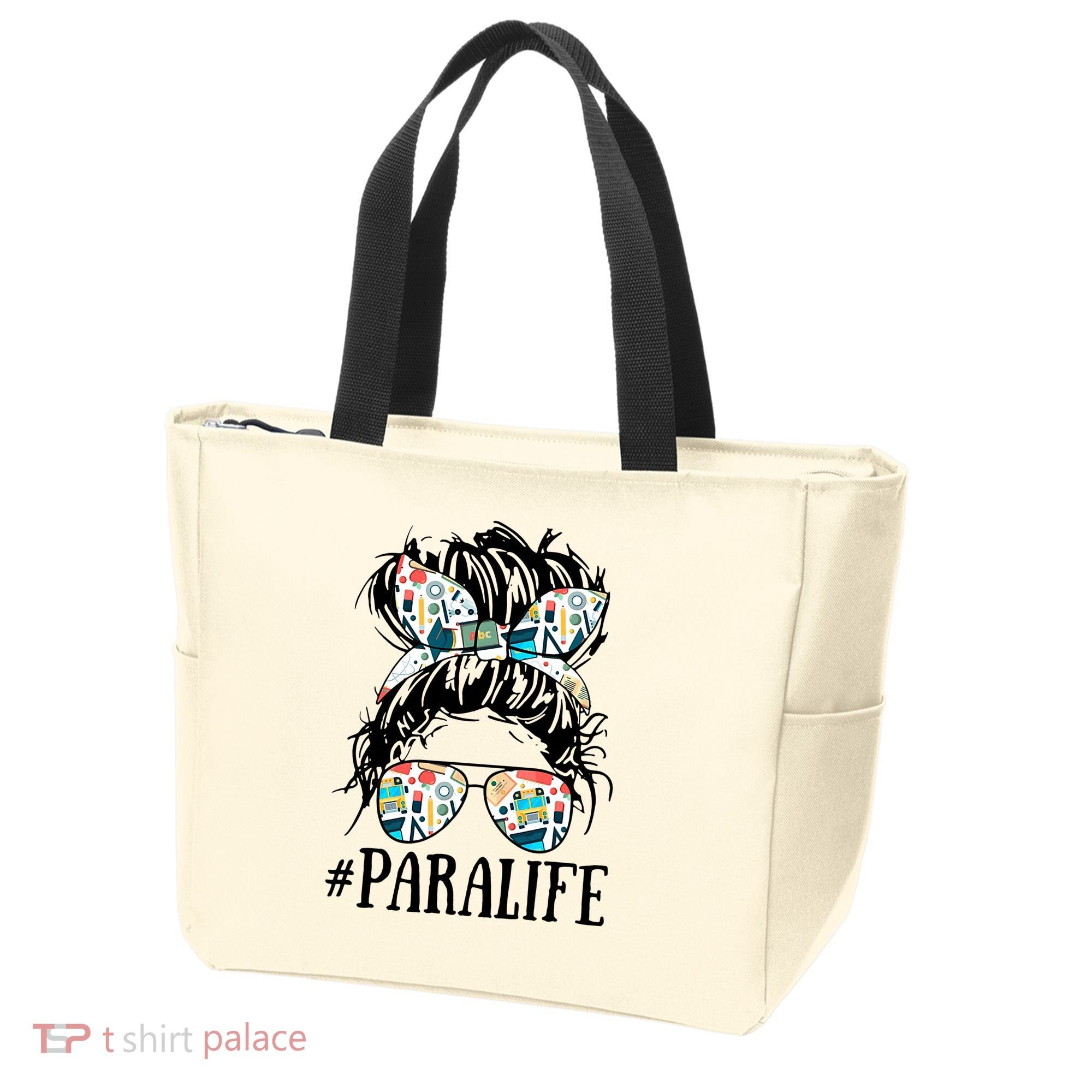 Teacher Messy Bun Paraprofessional Life Tote Bag