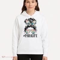Teacher Messy Bun Paraprofessional Life Hoodie thumb 5