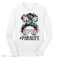 Teacher Messy Bun Paraprofessional Life Long Sleeve Shirt thumb 0