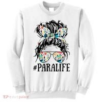 Teacher Messy Bun Paraprofessional Life Sweatshirt thumb 0