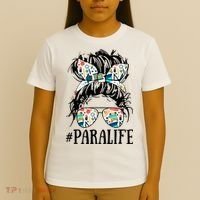 Teacher Messy Bun Paraprofessional Life T-Shirt thumb 4