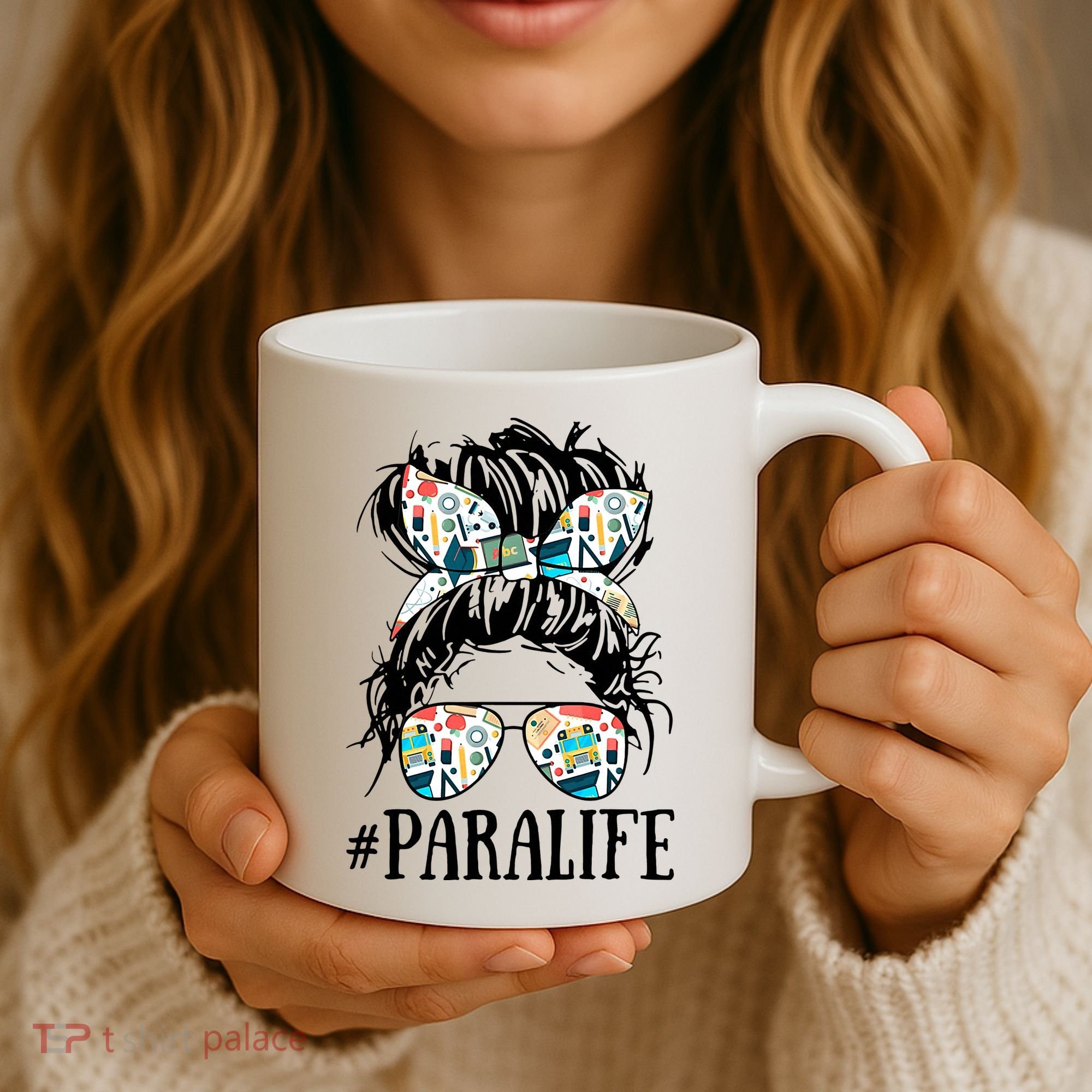 Teacher Messy Bun Paraprofessional Life Coffee Mug