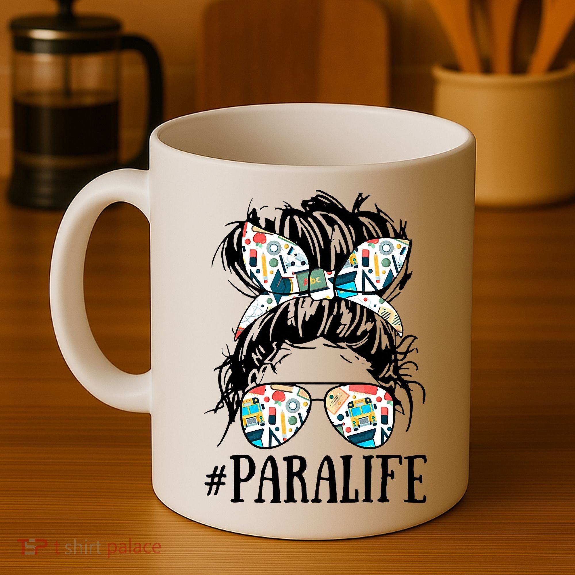 Teacher Messy Bun Paraprofessional Life Coffee Mug