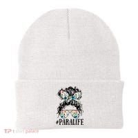 Teacher Messy Bun Paraprofessional Life Beanie thumb 0
