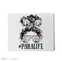 Teacher Messy Bun Paraprofessional Life Mousepad thumb 0