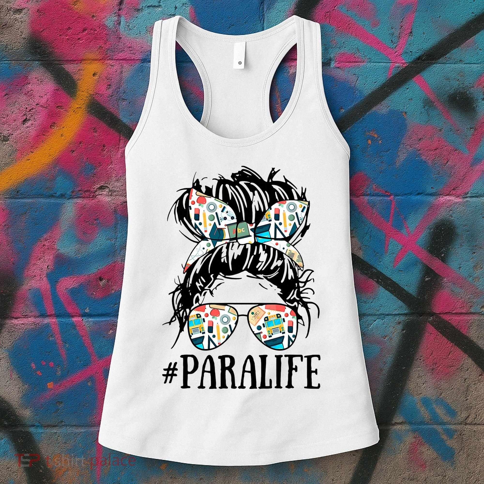 Teacher Messy Bun Paraprofessional Life Women's Tank Top