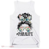 Teacher Messy Bun Paraprofessional Life Tank Top thumb 0
