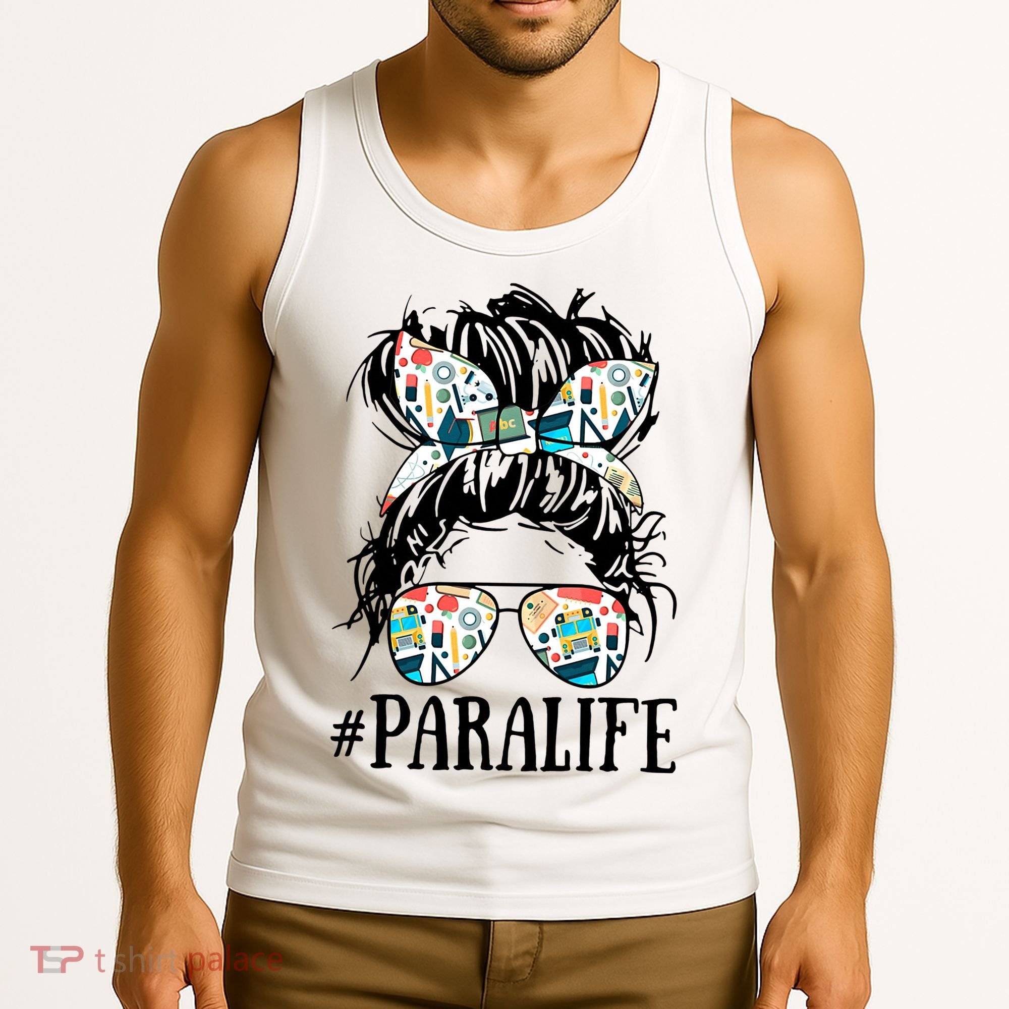 Teacher Messy Bun Paraprofessional Life Tank Top