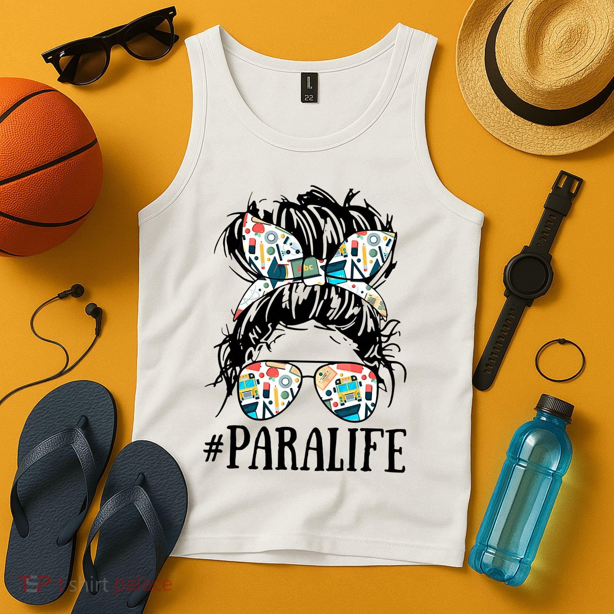 Teacher Messy Bun Paraprofessional Life Tank Top