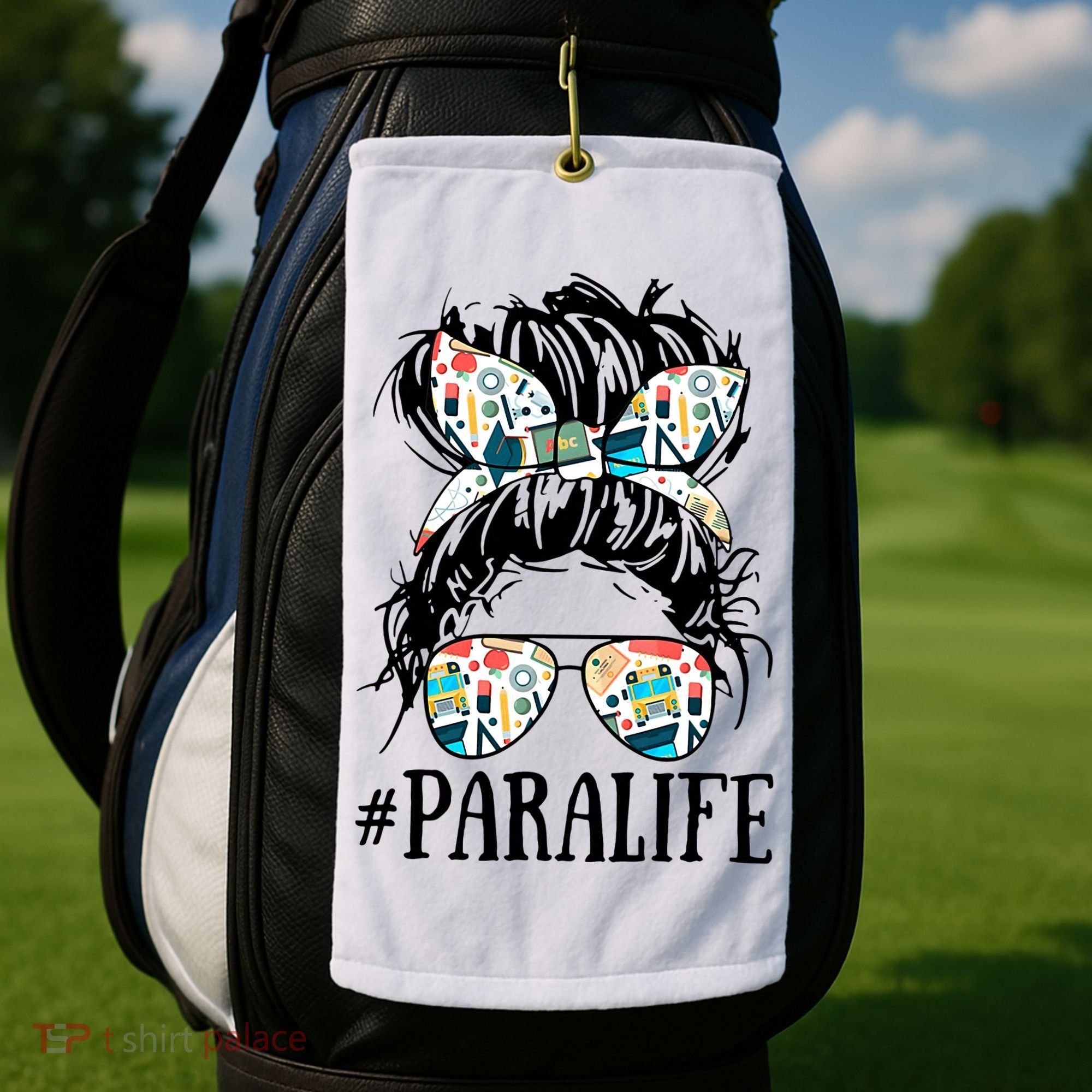 Teacher Messy Bun Paraprofessional Life Golf Towel