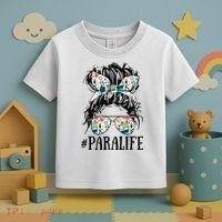Teacher Messy Bun Paraprofessional Life Toddler T-Shirt thumb 3