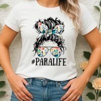 Teacher Messy Bun Paraprofessional Life Women's T-Shirt thumb 2