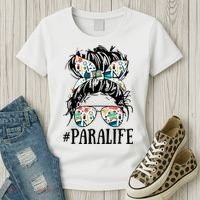 Teacher Messy Bun Paraprofessional Life Women's T-Shirt thumb 3