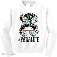 Teacher Messy Bun Paraprofessional Life Kids Sweatshirt thumb 0