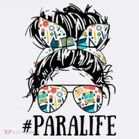 Teacher Messy Bun Paraprofessional Life Kids Sweatshirt thumb 2