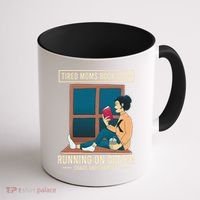 Tired Moms Book Club Coffee Chaos Chapters Funny Coffee Mug thumb 1