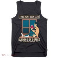 Tired Moms Book Club Coffee Chaos Chapters Funny Tank Top thumb 0