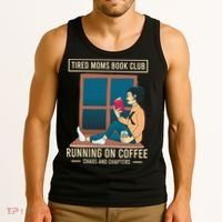 Tired Moms Book Club Coffee Chaos Chapters Funny Tank Top thumb 3