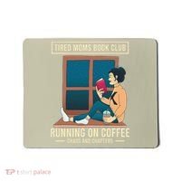 Tired Moms Book Club Coffee Chaos Chapters Funny Mousepad thumb 0