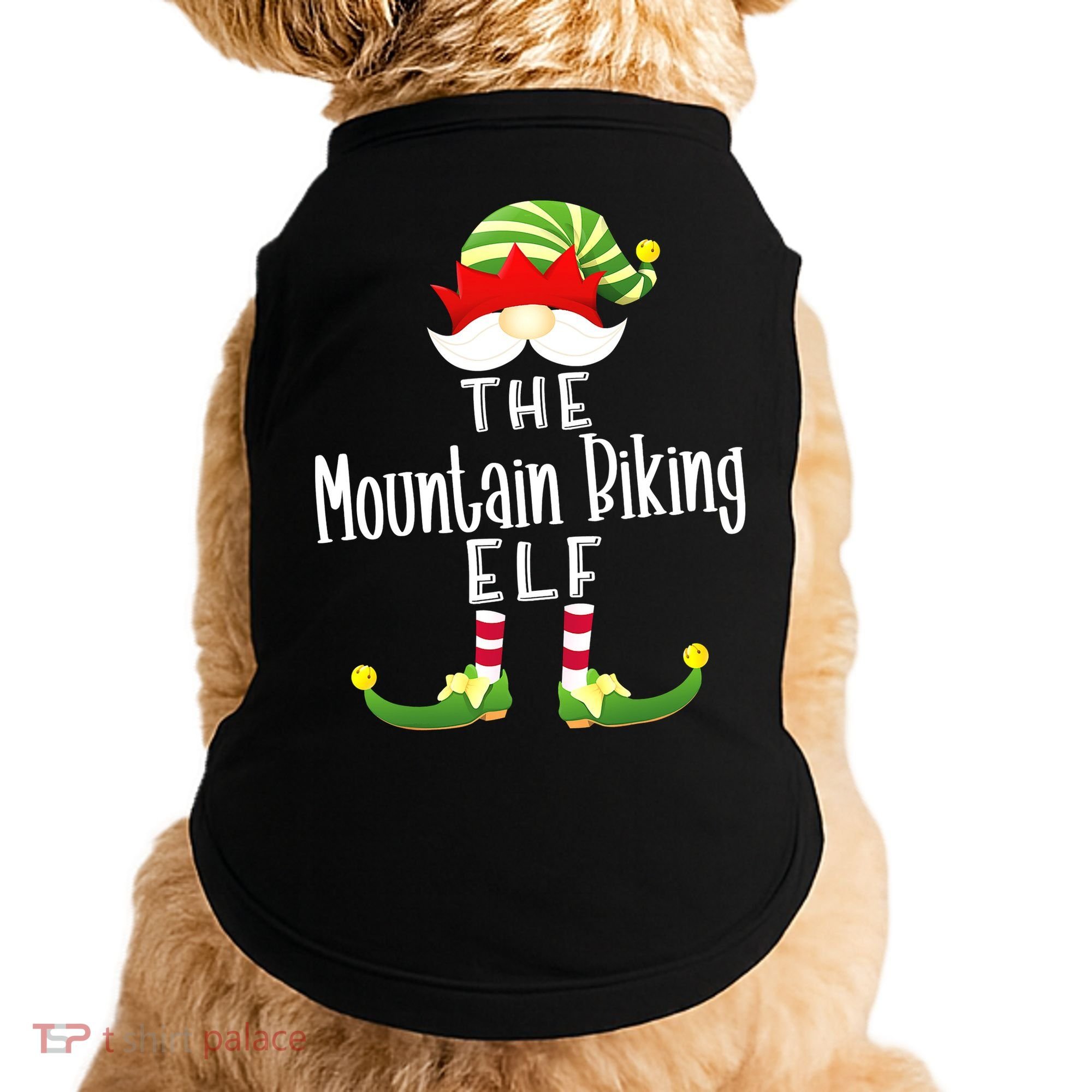 The Mountain Biking Elf Family Matching Group Christmas Doggie Tank
