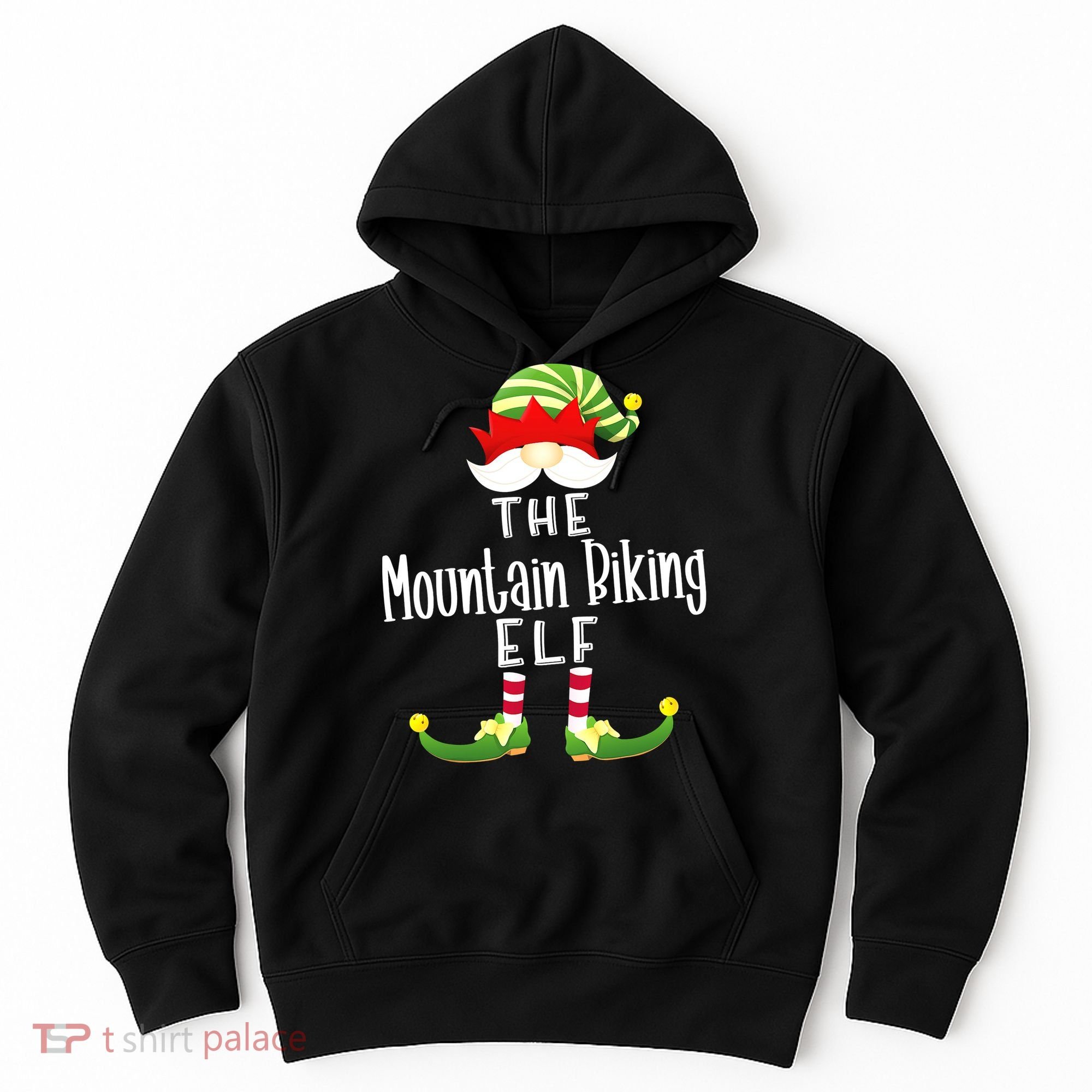 The Mountain Biking Elf Family Matching Group Christmas Hoodie