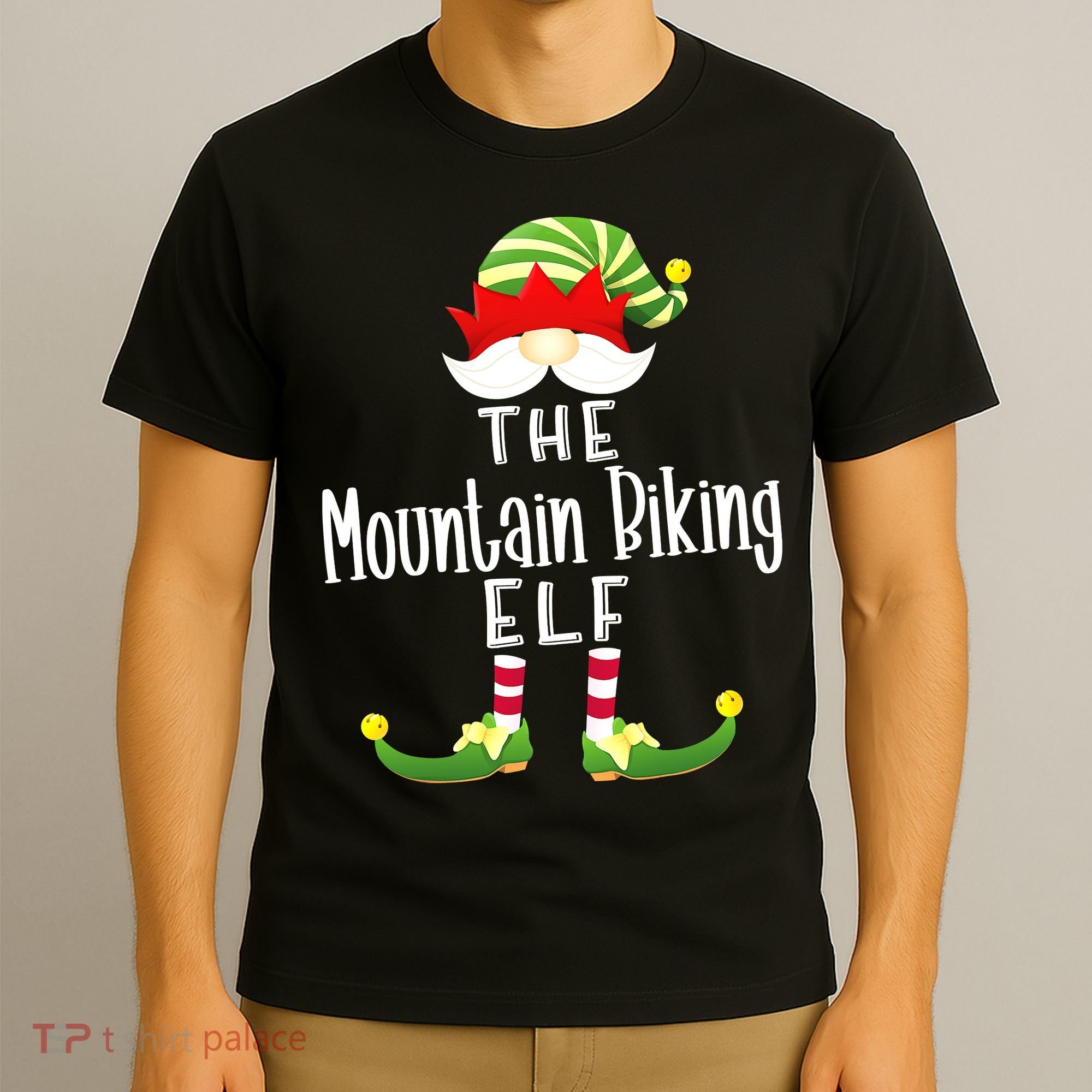 The Mountain Biking Elf Family Matching Group Christmas T-Shirt