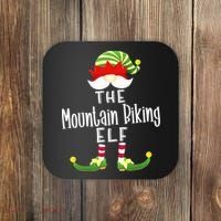 The Mountain Biking Elf Family Matching Group Christmas Coaster thumb 0