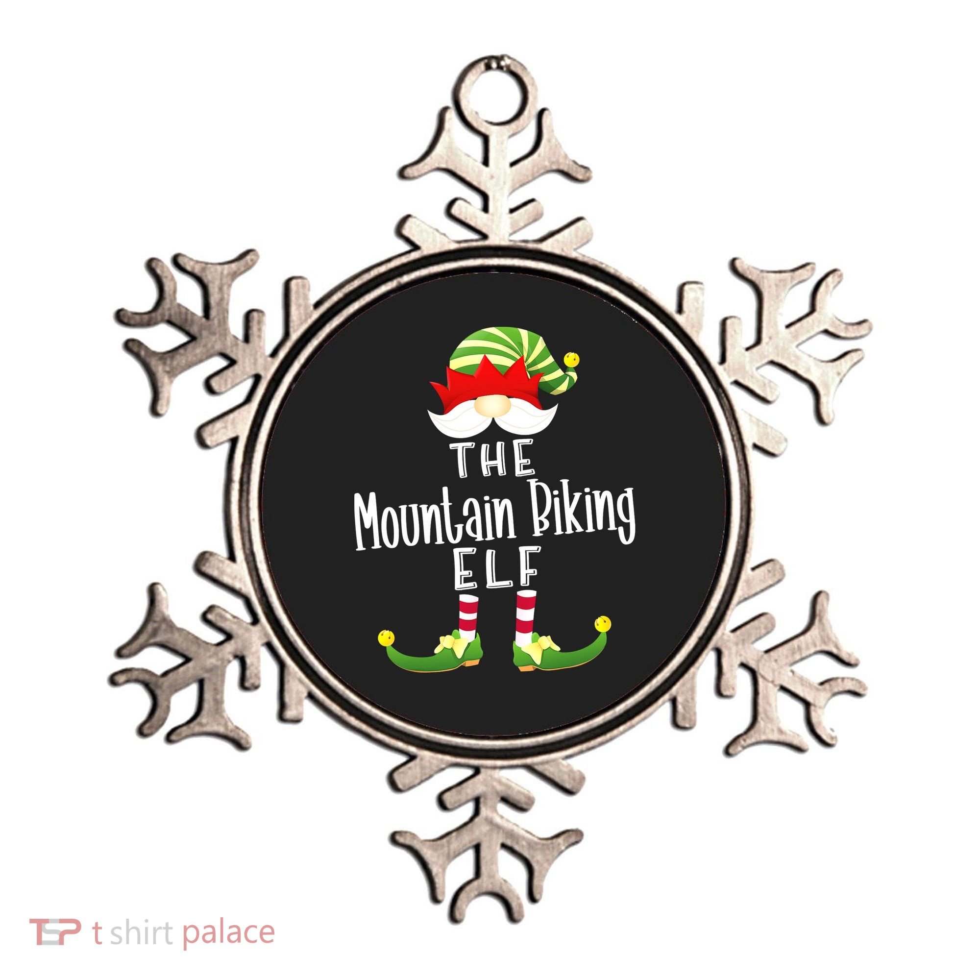 The Mountain Biking Elf Family Matching Group Christmas Ornament