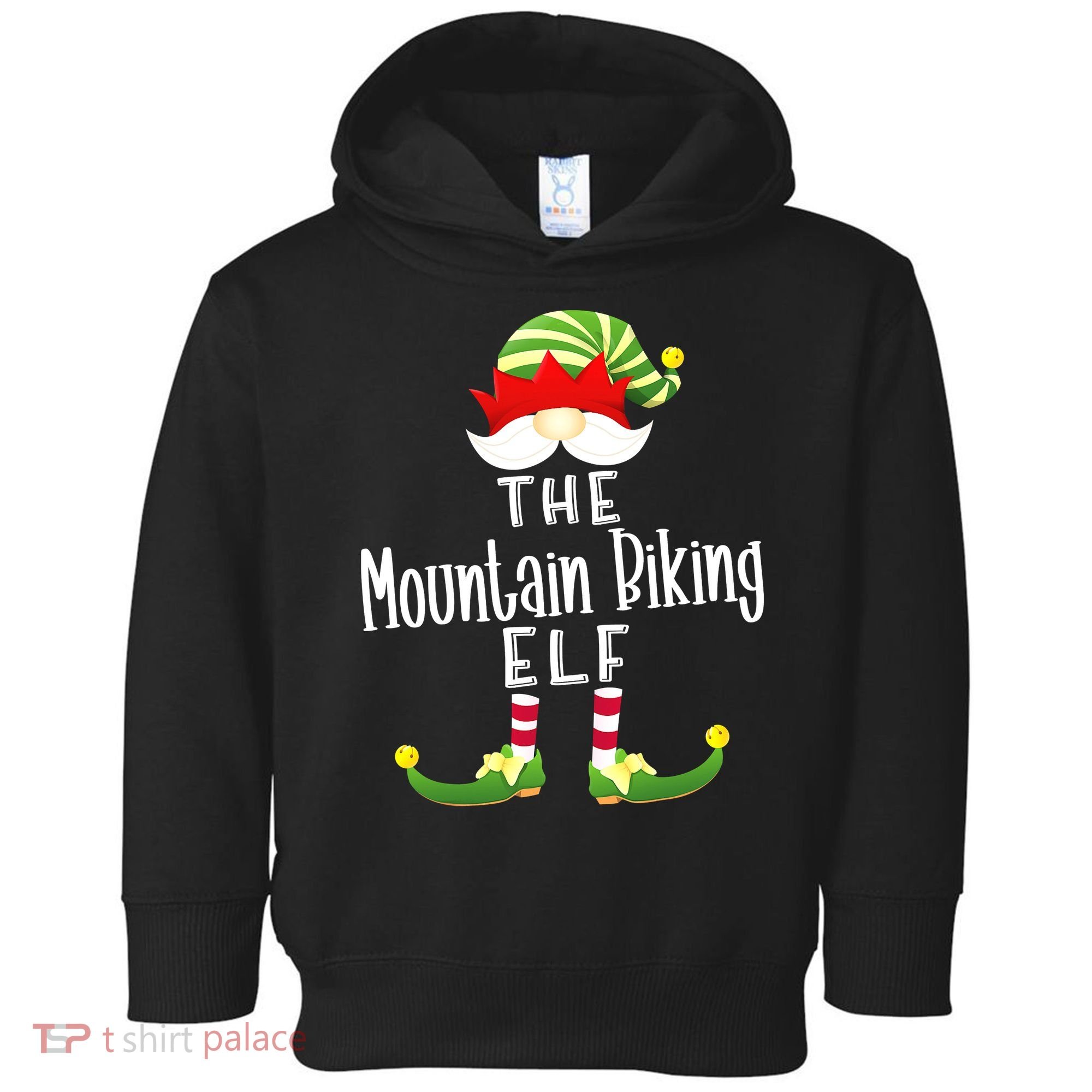 The Mountain Biking Elf Family Matching Group Christmas Toddler Hoodie