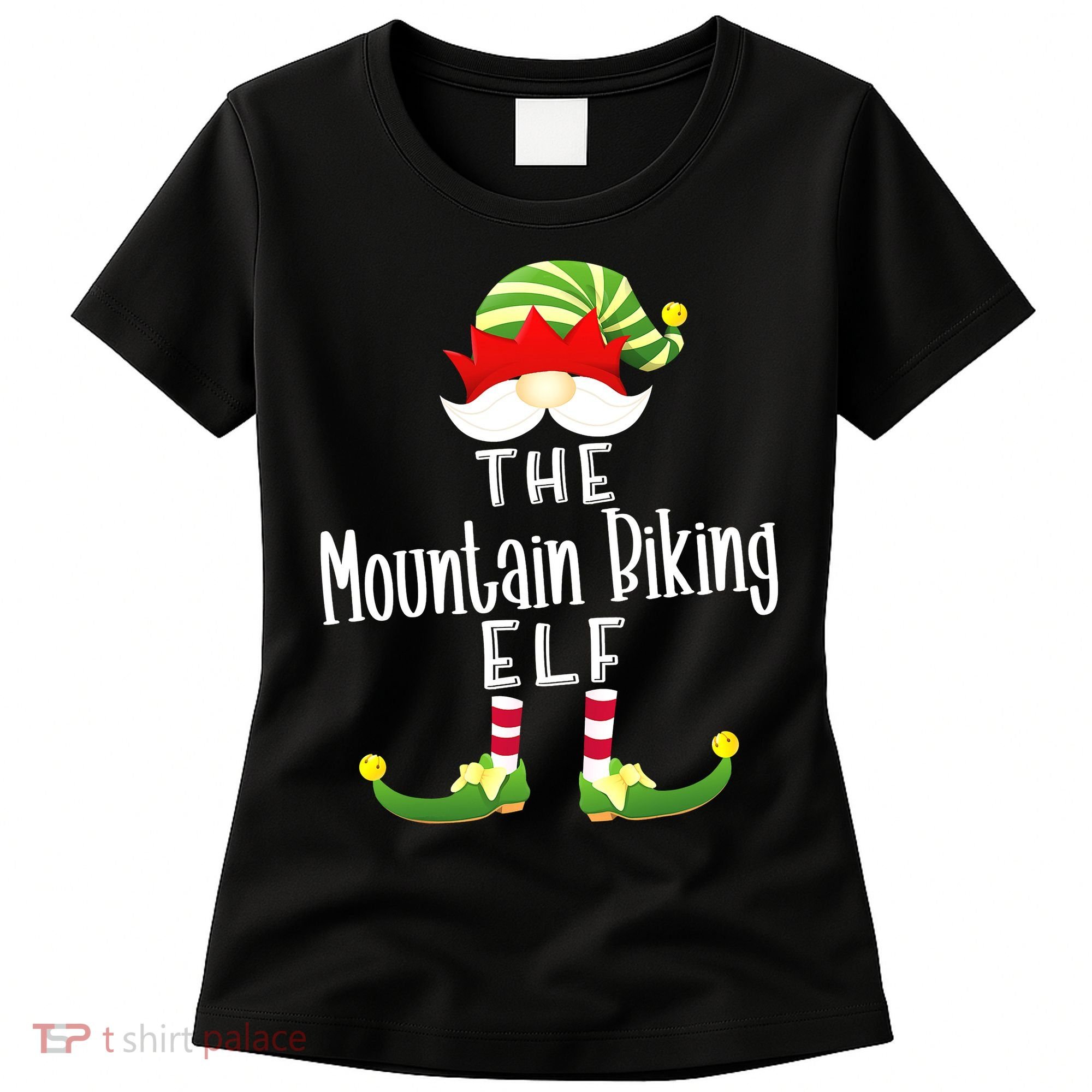 The Mountain Biking Elf Family Matching Group Christmas Women's T-Shirt