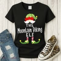 The Mountain Biking Elf Family Matching Group Christmas Women's T-Shirt thumb 3