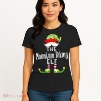 The Mountain Biking Elf Family Matching Group Christmas Women's T-Shirt thumb 4