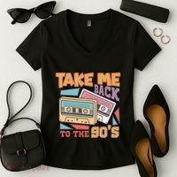 Take Me Back To The 90s Women's V-Neck T-Shirt thumb 2