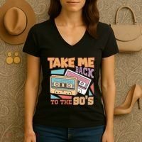 Take Me Back To The 90s Women's V-Neck T-Shirt thumb 3