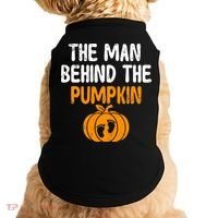 The Man Behind The Pumpkin Pregnancy Halloween Doggie Tank thumb 0