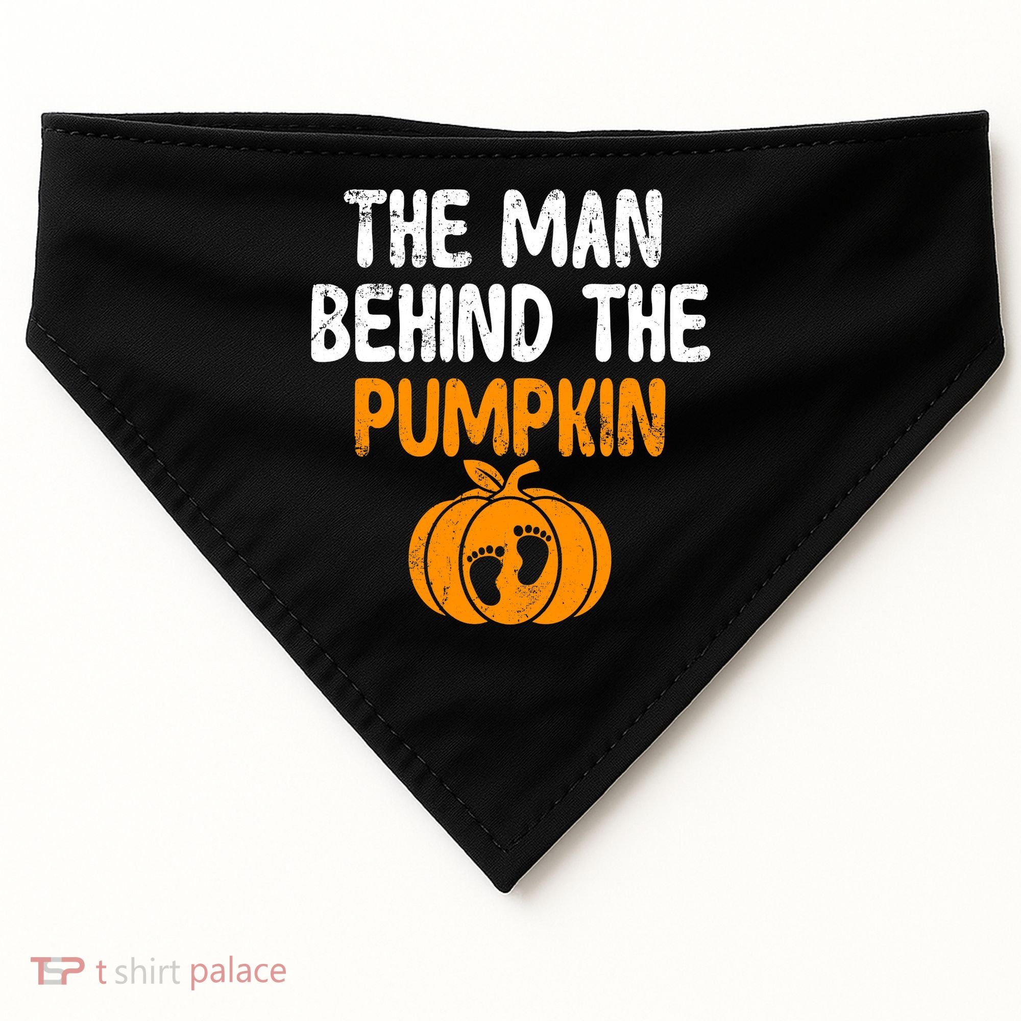The Man Behind The Pumpkin Pregnancy Halloween USA-Made Doggie Bandana