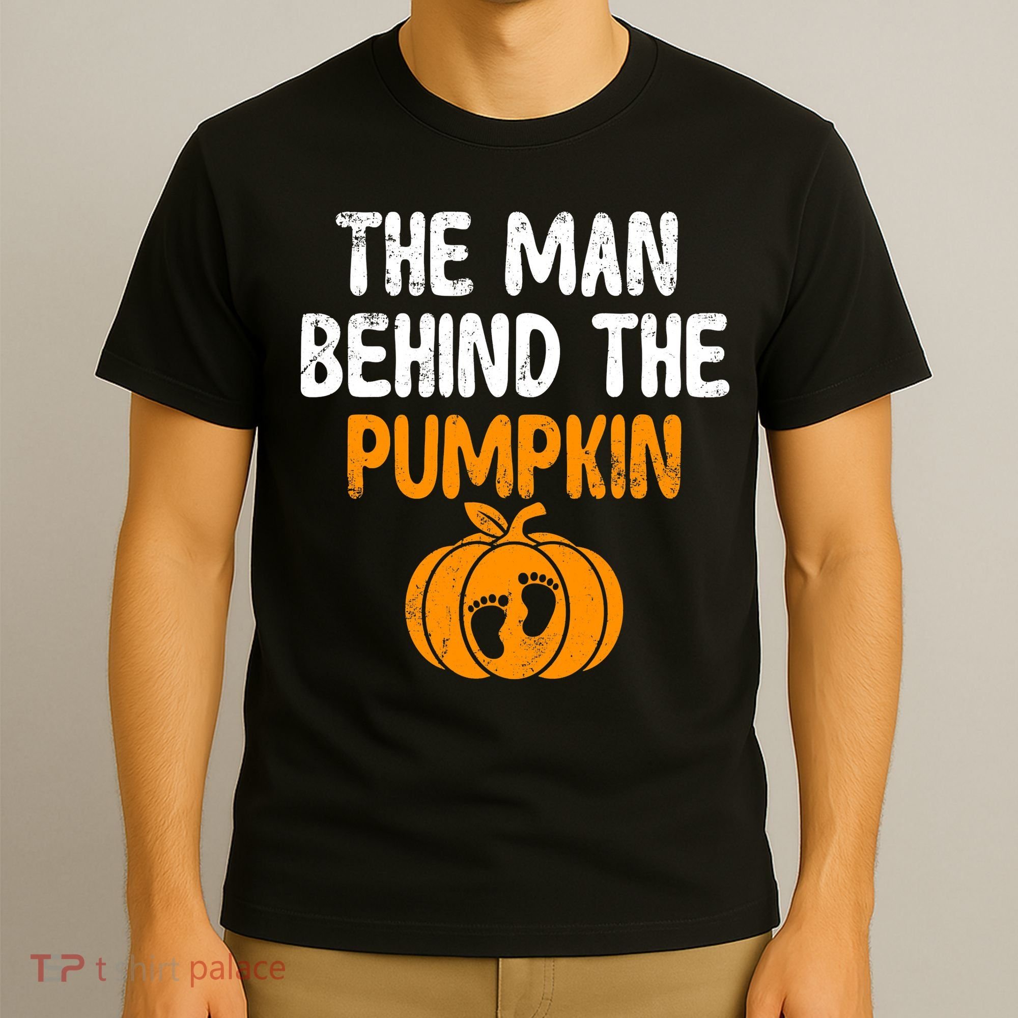 The Man Behind The Pumpkin Pregnancy Halloween T-Shirt
