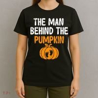 The Man Behind The Pumpkin Pregnancy Halloween T-Shirt thumb 4