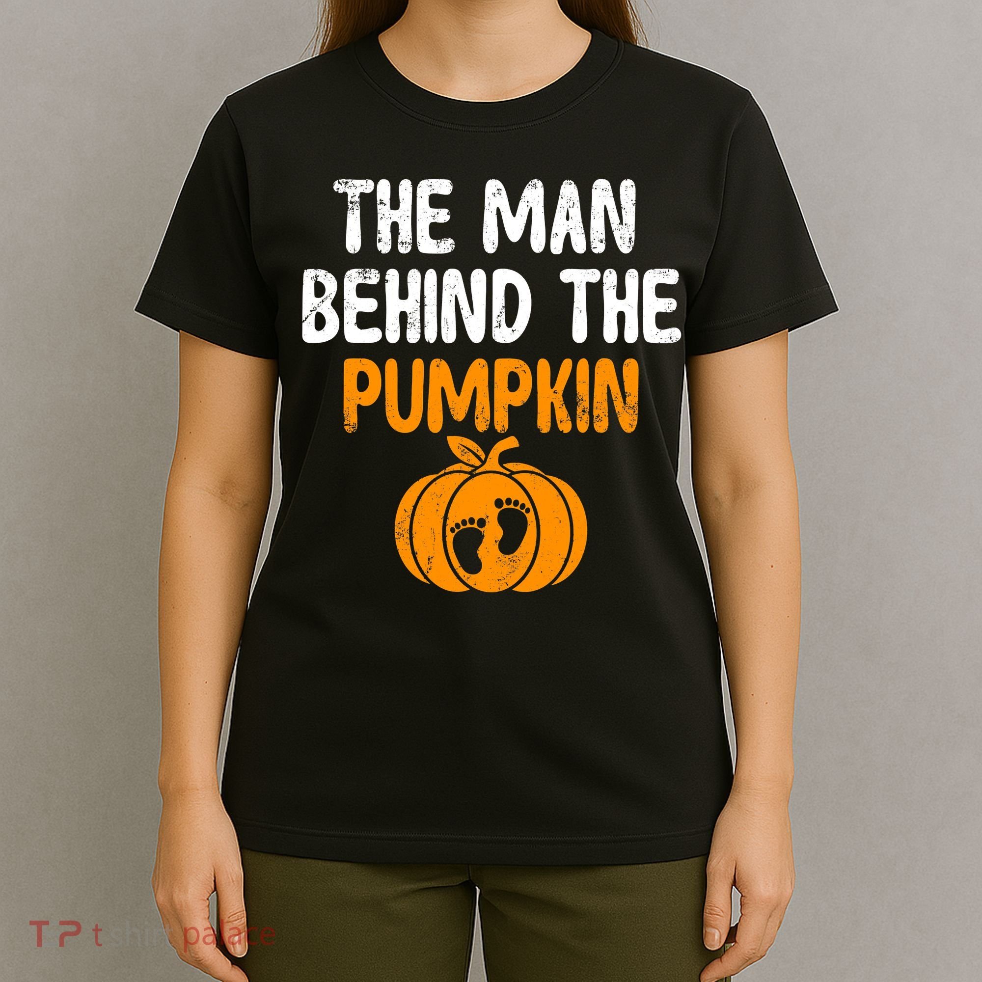 The Man Behind The Pumpkin Pregnancy Halloween T-Shirt