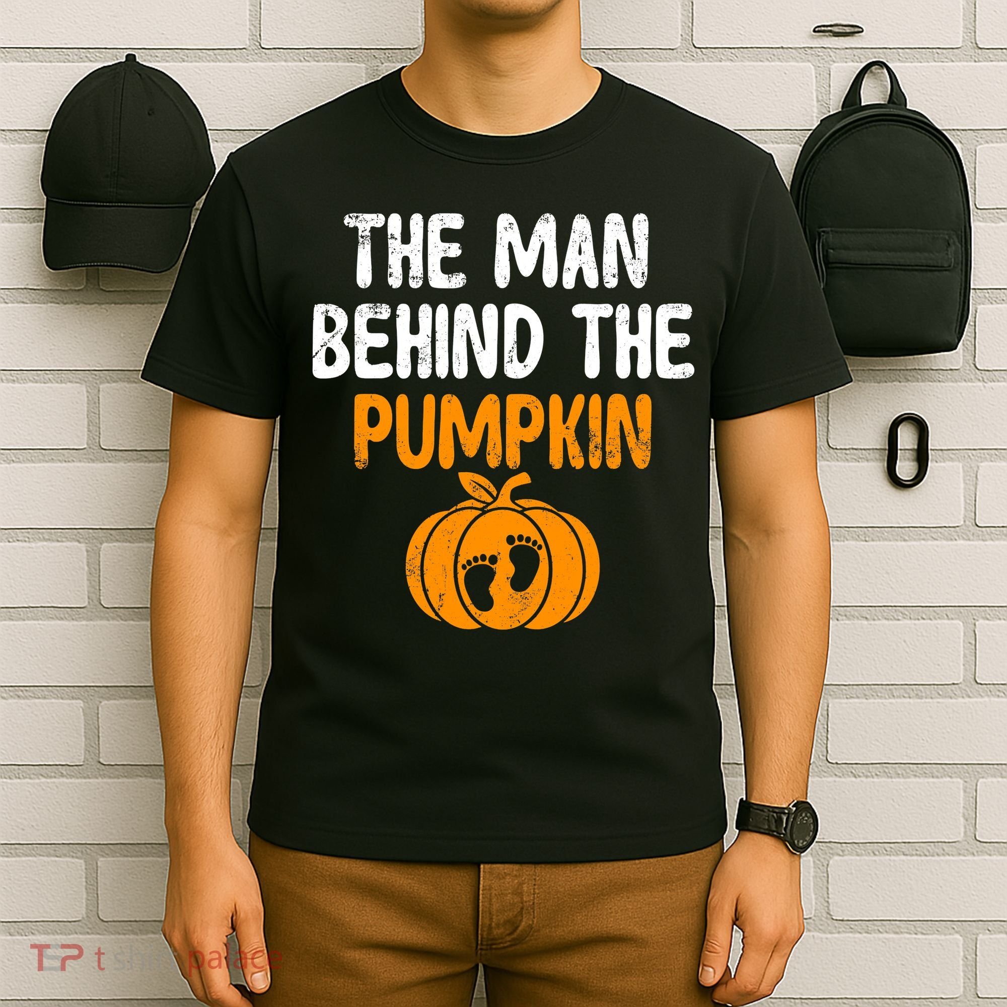 The Man Behind The Pumpkin Pregnancy Halloween T-Shirt