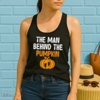 The Man Behind The Pumpkin Pregnancy Halloween Women's Tank Top thumb 2