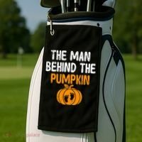 The Man Behind The Pumpkin Pregnancy Halloween Golf Towel thumb 2