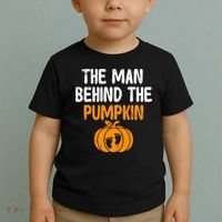 The Man Behind The Pumpkin Pregnancy Halloween Toddler T-Shirt thumb 2