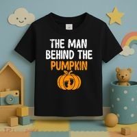 The Man Behind The Pumpkin Pregnancy Halloween Toddler T-Shirt thumb 3