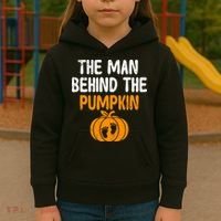 The Man Behind The Pumpkin Pregnancy Halloween Kids Hoodie thumb 3