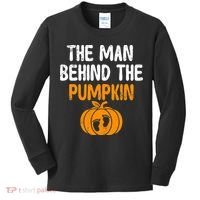 The Man Behind The Pumpkin Pregnancy Halloween Kids Long Sleeve Shirt thumb 0