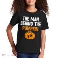 The Man Behind The Pumpkin Pregnancy Halloween Kids T-Shirt thumb 2