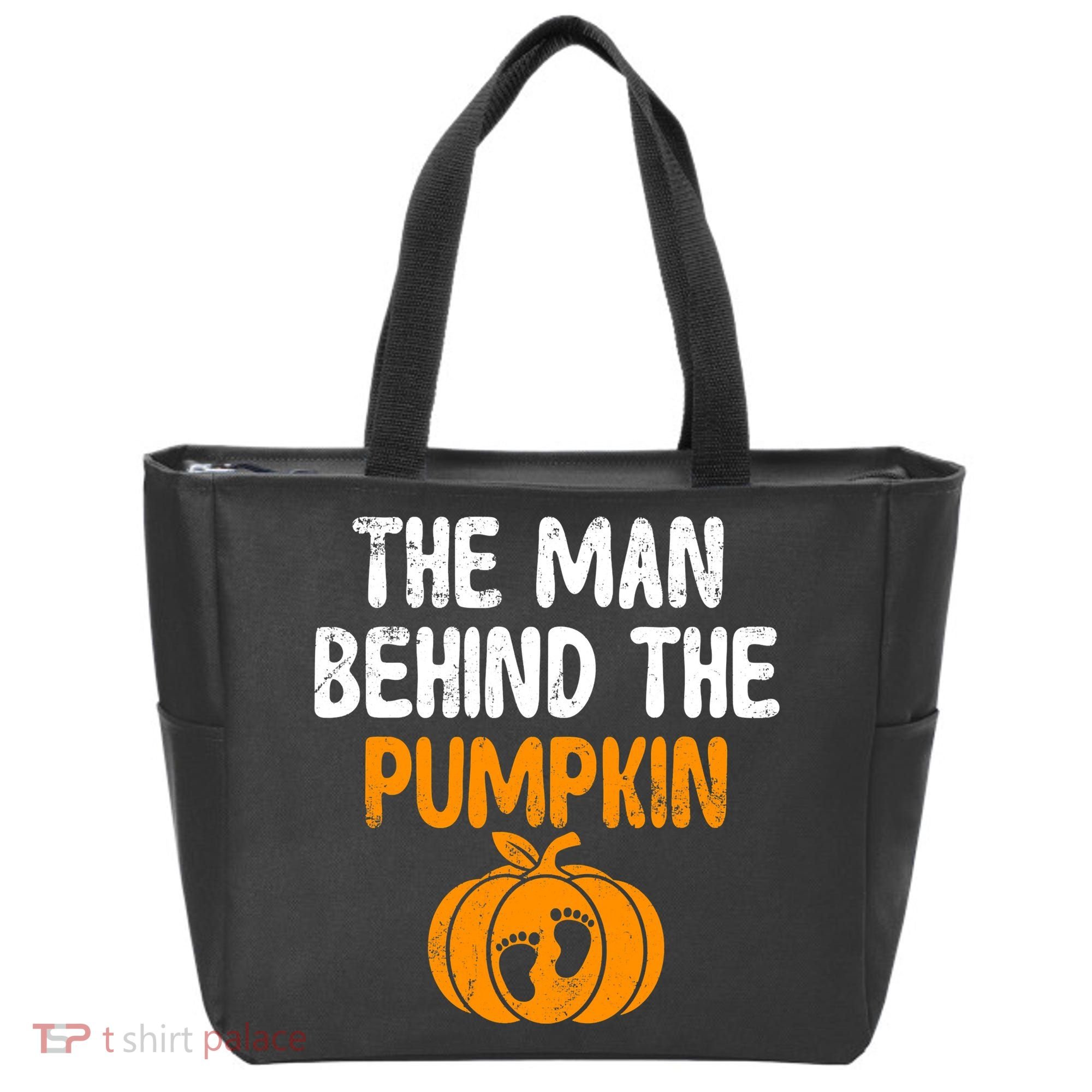 The Man Behind The Pumpkin Pregnancy Halloween Tote Bag